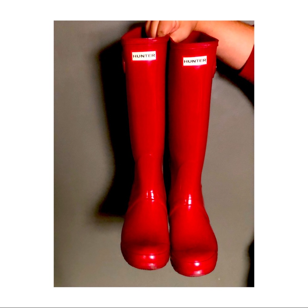 Hunter Boots. Glossy Red